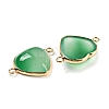 Natural Dyed & Heated Green Onyx Agate Connector Charms G-Q006-06B-G-2