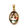Religion Theme 304 Stainless Steel Pave Epoxy Pendants STAS-K256-29G-03-1