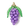 Glass Seed Beaded Grape Pendants PALLOY-MZ00467-02-1