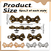 6Pcs 3 Colors Bowknot Shape Alloy Adjustable Jean Button Pins FIND-LP0007-79-2