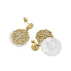 Ion Plating(IP) 304 Stainless Steel Flat Round Stud Earrings for Women EJEW-K281-24G-2