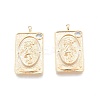 Brass Micro Pave Clear Cubic Zirconia Pendants KK-G432-19G-2