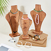 3Pcs 3 Styles Bust Shaped Wood Pendant Necklace Jewely Display Stands ODIS-DC0001-09-5