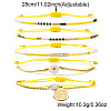 5Pcs 5 Styles Bohemian Glass Seed Bead Braided Beads Bracelets & 304 Stainless Steel Charm Double Layers Bracelets for Women WO6368-1-2