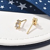 Brass Micro Pave Clear Cubic Zirconia Stud Earrings EJEW-R016-01G-02-3