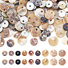 150Pcs 3 Styles Natural Akoya Shell Flat Round Charms BSHE-TA0001-09-1