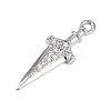Brass Micro Pave Clear Cubic Zirconia Pendants KK-L238-14P-2