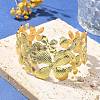 304 Stainless Steel Open Cuff Bangles for Women LS-BJEW-U019-01G-3