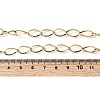 304 Stainless Steel Teardrop Link Chain Necklaces for Women Men NJEW-A058-02G-5