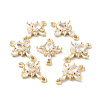 Brass Pave Clear Cubic Zirconia Connector Charms X-KK-G462-04KCG-3