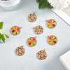 5Pcs Eco-Friendly Brass Micro Pave Cubic Zirconia with Enamel Pendants KK-SZ0005-71-3