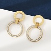 304 Stainless Steel Polymer Clay Ring Stud Earrings EJEW-V004-04G-1