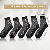 5Pairs Flower Chinlon Glass Silk Socks for Women AJEW-WH20088-007-2
