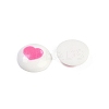 White and Pink Flat Round Cartoon Resin Cabochons LS-CRES-Q009-01F-3