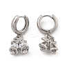 Brass Micro Pave Clear Cubic Zirconia Hoop Earrings EJEW-R016-06P-4