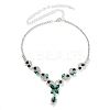 Horse Eye Alloy Rhinestone Necklaces & Stud Earring Sets for Women SJEW-U001-01P-06-4