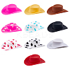40Pcs 10 Styles Plastic Mini Western Cowboy Cowgirl Hat DOLL-CP0001-04-1