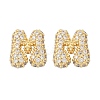 Brass Micro Pave Cubic Zirconia Stud Earrings EJEW-Z091-04G-M-2