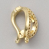 Brass Micro Pave Clear Cubic Zirconia Fold Over Clasps FIND-WH0428-15G-1