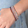 4Pcs Faceted Electroplated Glass Round Beaded Stretch Bracelet Set for Women WGB8DC2-04-2