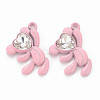 Spray Painted Alloy Rhinestone Pendants LS-PALLOY-Q433-033B-RS-1