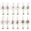 6 Pairs 6 Styles Christmas Theme Alloy Enamel Dangle Earrings EJEW-JE06560-2