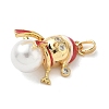 Christmas Brass Micro Pave Cubic Zirconia Enamel Pendants KK-K305-10B-G-2