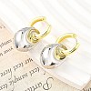 Nuggets Brass Hoop Earrings for Women EJEW-U057-06B-04GP-3