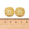 Flower Brass Clear Cubic Zirconia Bead Caps KK-V008-02G-3