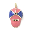 Brass Micro Pave Cubic Zirconia Enamel Pendants LS-KK-L248-17G-1