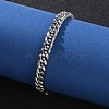 304 Stainless Steel Cuban Link Chain Bracelets for Men BJEW-Z081-01P-02-3