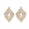 Brass Cubic Zirconia Pendants KK-T038-369G-1