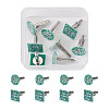 4 Pairs 2 Style Brass Cufflinks AJEW-CF0001-22-1