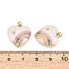 304 Stainless Steel Pave Crystal Rhinestone and Enamel Pendants STAS-T069-78-3