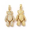 Rack Plating Brass Micro Pave Cubic Zirconia Pendants KK-G456-08G-1