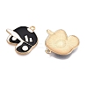 Rack Plating Alloy Enamel Pendants ENAM-N056-388KCG-01-2