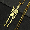 201 Stainless Steel Skeleton Pendant Necklaces LS-NJEW-K283-08G-1