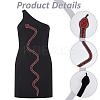 Snake Paillette Rhinestone Cloth Sew on Appliques PATC-WH0008-138-3