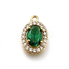 Brass Micro Pave Cubic Zirconia Pendants KK-D312-09G-05-1