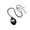 Brass Enamel Teardrop Pendant Adjustable Cotton Cord Long Necklaces for Women WGF87EC-01-4