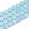 Electroplate Opaque Solid Color Glass Beads Strands EGLA-T020-07F-1