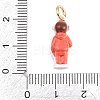 304 Stainless Steel Enamel Pendants STAS-F358-01G-08-3