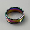 304 Stainless Steel Grooved Finger Ring Settings RJEW-WH0010-08C-MC-2