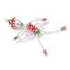 Christmas Glass Seed Elfin Beaded Big Pendants PALLOY-MZ01040-02-3