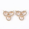 Brass Micro Pave Clear Cubic Zirconia Links Connectors KK-T062-101G-NF-1
