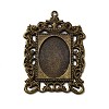 Rectangle Tibetan Style Alloy Big Pendant Cabochon Settings PALLOY-K109-77AB-NR-1
