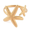 Ion Plating(IP) 304 Stainless Steel Starfish Open Cuff Rings for Women LS-RJEW-Z057-09G-2