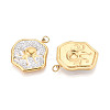 304 Stainless Steel and Polymer Clay Crystal Rhinestone Pendants STAS-T069-60G-2