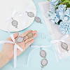 Tibetan Style Alloy & Glass Oval Photo Bouquet Hanging Ornaments HJEW-HY0001-11-3