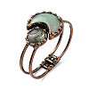 Natural Green Aventurine Hinged Bangles BJEW-G679-02R-01-2